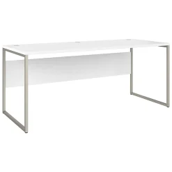 Bush® Business Furniture Hybrid 72"W x 30"D Computer Table Desk With Metal Legs, White, Standard Delivery