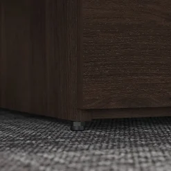 Bush Business Furniture Office 500 Low Storage Cabinet With Drawers And Shelves, Black Walnut, Standard Delivery