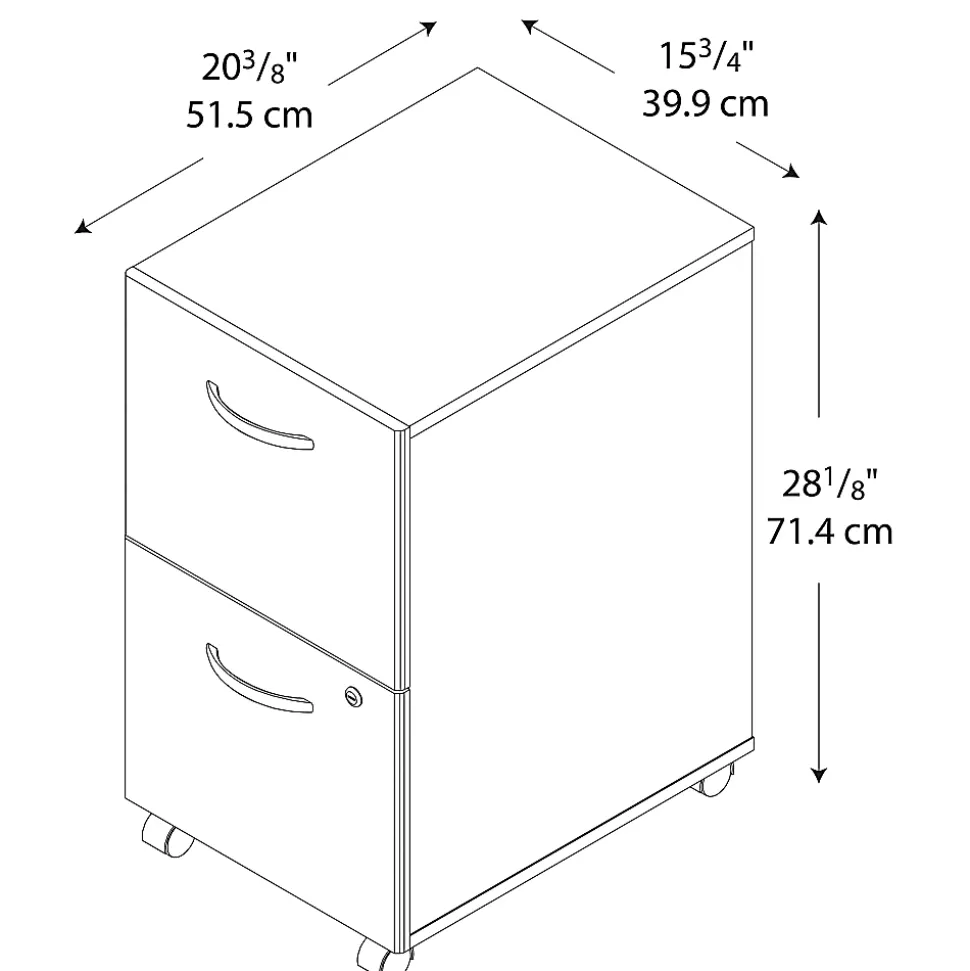 Bush Business Furniture Series C Components 2 Drawer Mobile File Cabinet, Hansen Cherry/Graphite Gray, Standard Delivery (Assembly Required)