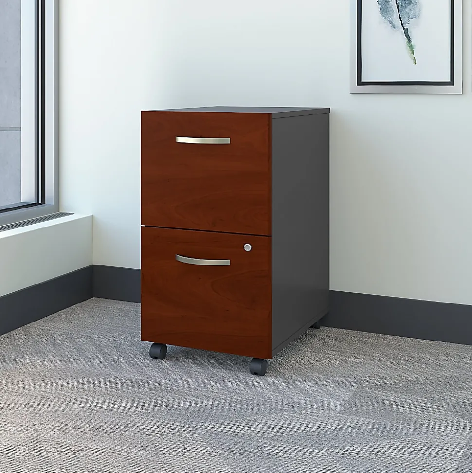 Bush Business Furniture Series C Components 2 Drawer Mobile File Cabinet, Hansen Cherry/Graphite Gray, Standard Delivery (Assembly Required)