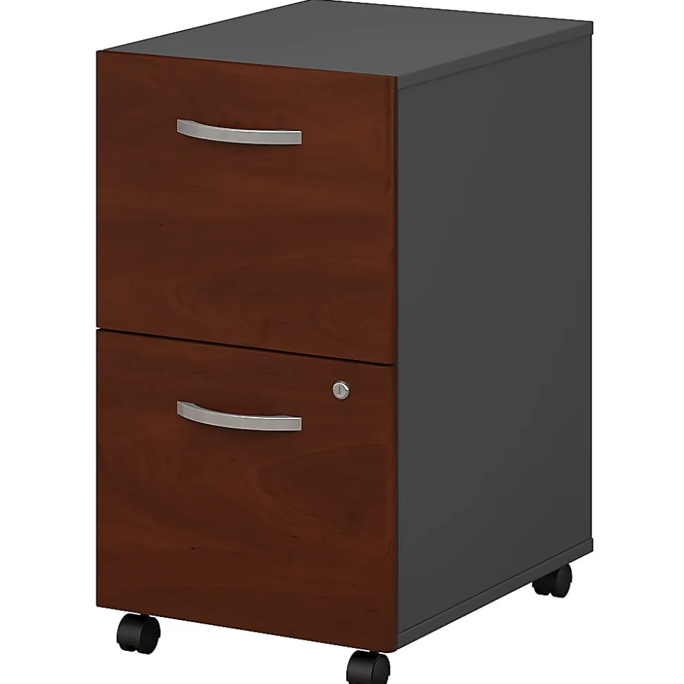 Bush Business Furniture Series C Components 2 Drawer Mobile File Cabinet, Hansen Cherry/Graphite Gray, Standard Delivery (Assembly Required)