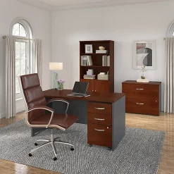 Bush Business Furniture Series C Components 73"H 5-Shelf Bookcase, Hansen Cherry, Standard Delivery