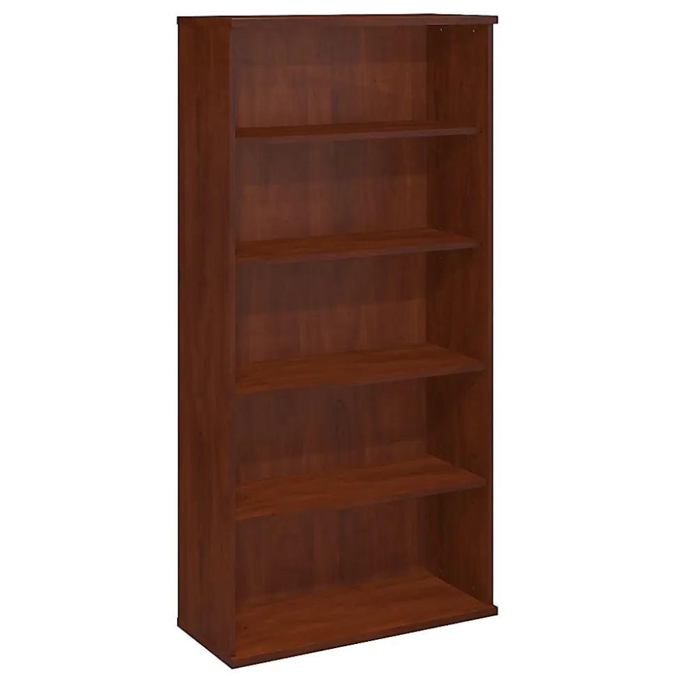 Bush Business Furniture Series C Components 73"H 5-Shelf Bookcase, Hansen Cherry, Standard Delivery