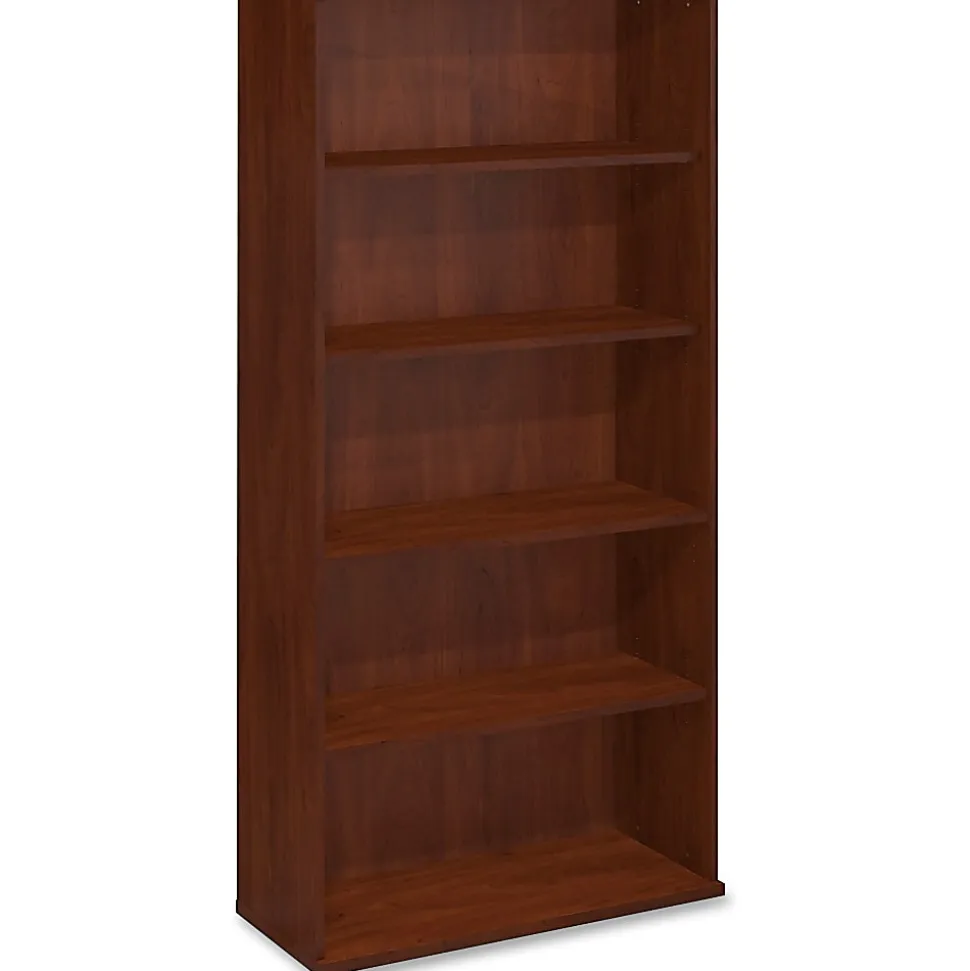 Bush Business Furniture Series C Components 73"H 5-Shelf Bookcase, Hansen Cherry, Standard Delivery