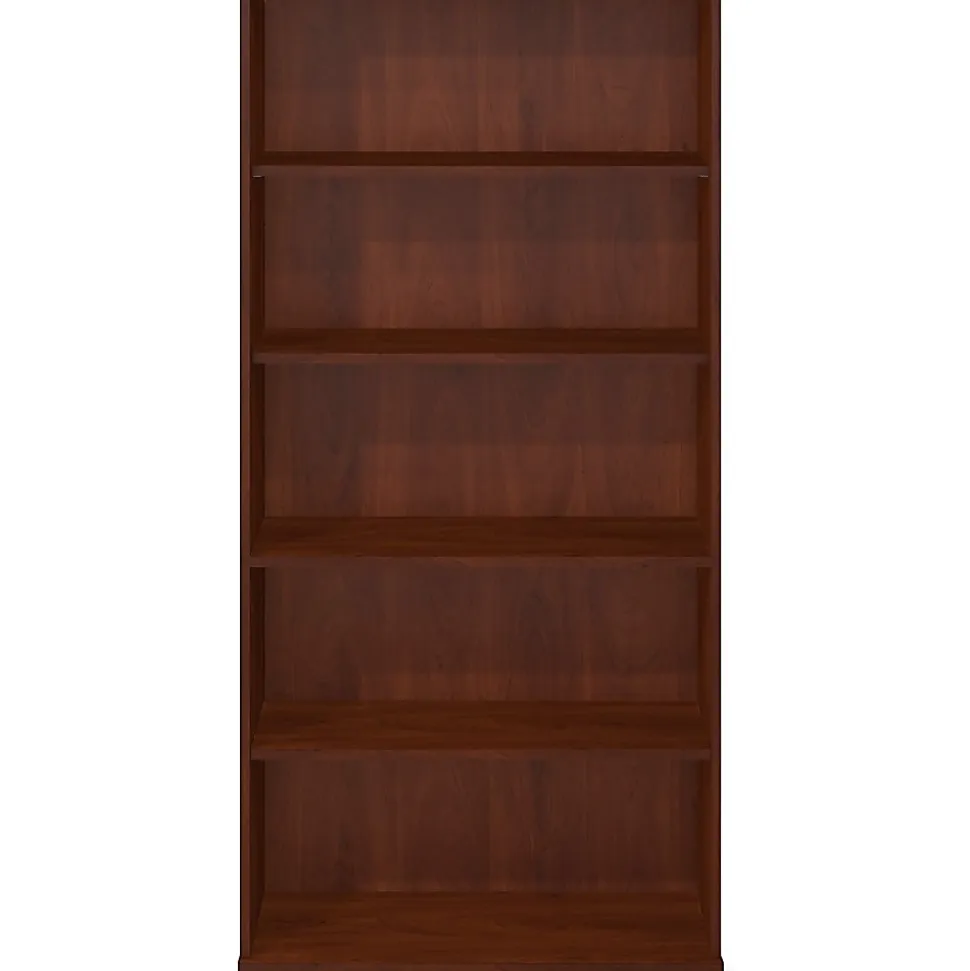 Bush Business Furniture Series C Components 73"H 5-Shelf Bookcase, Hansen Cherry, Standard Delivery