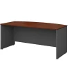 Bush Business Furniture Series C Components Bow Front Desk, 72"W x 36"D, Hansen Cherry/Graphite Gray, Standard Delivery