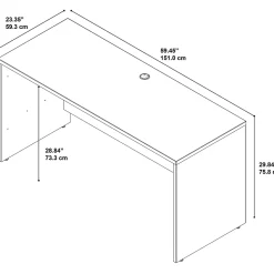 Bush Business Furniture Series C Components 60"W Credenza Computer Desk, Hansen Cherry/Graphite Gray, Standard Delivery