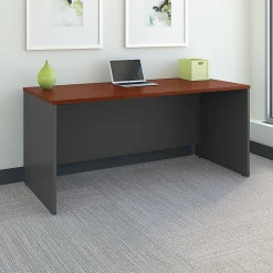 Bush Business Furniture Series C Components Office Desk 66"W x 30"D, Hansen Cherry/Graphite Gray, Standard Delivery