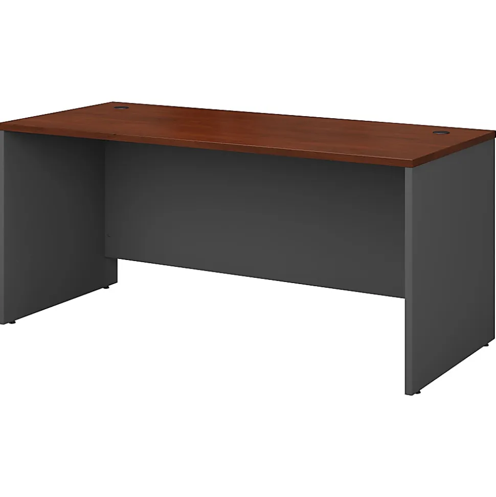 Bush Business Furniture Series C Components Office Desk 66"W x 30"D, Hansen Cherry/Graphite Gray, Standard Delivery