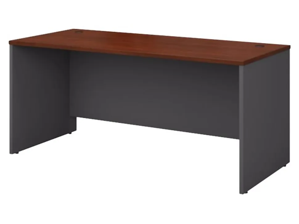 Bush Business Furniture Series C Components Office Desk 66"W x 30"D, Hansen Cherry/Graphite Gray, Standard Delivery