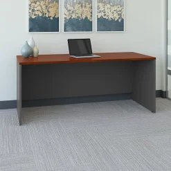 Bush Business Furniture Series C Components 72"W Computer Desk, Hansen Cherry/Graphite Gray, Standard Delivery