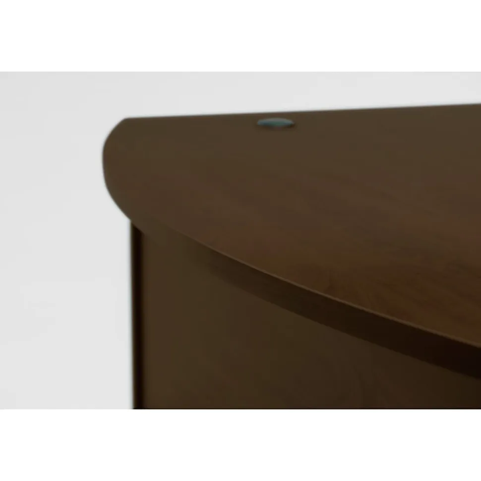Bush Business Furniture Series C Components 72"W Bow-Front Computer Desk, Mocha Cherry, Standard Delivery