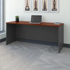 Bush Business Furniture Series C Components Credenza Desk 72"W x 24"D, Hansen Cherry/Graphite Gray, Standard Delivery