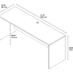 Bush Business Furniture Series C Components Credenza Desk 72