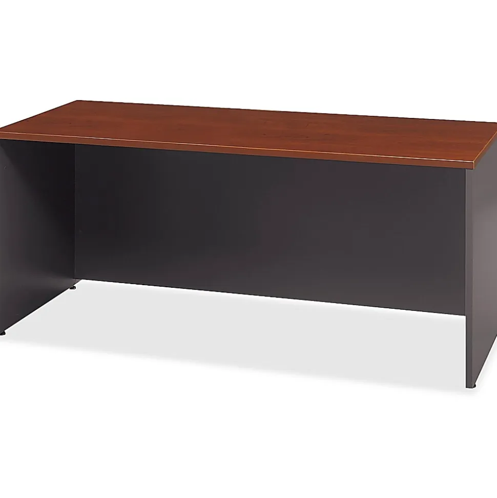 Bush Business Furniture Series C Components Credenza Desk 72"W x 24"D, Hansen Cherry/Graphite Gray, Standard Delivery