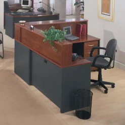 Bush Business Furniture Series C Components 60"W L-Shaped Right-Handed Corner Desk, Hansen Cherry, Standard Delivery