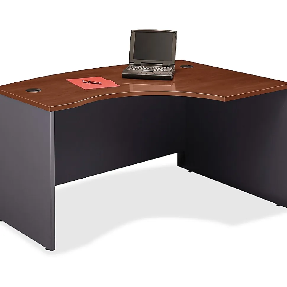 Bush Business Furniture Series C Components 60"W L-Shaped Right-Handed Corner Desk, Hansen Cherry, Standard Delivery