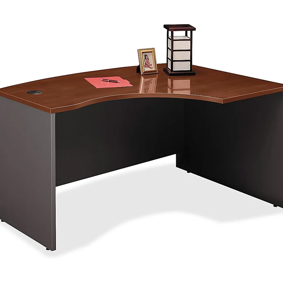 Bush Business Furniture Series C Components 60"W L-Shaped Right-Handed Corner Desk, Hansen Cherry, Standard Delivery