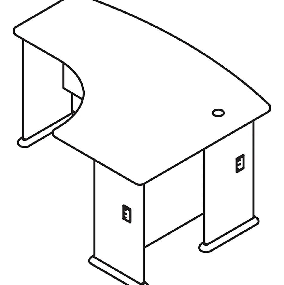 Bush Business Furniture Series C Components 60"W L-Shaped Right-Handed Corner Desk, Hansen Cherry, Standard Delivery