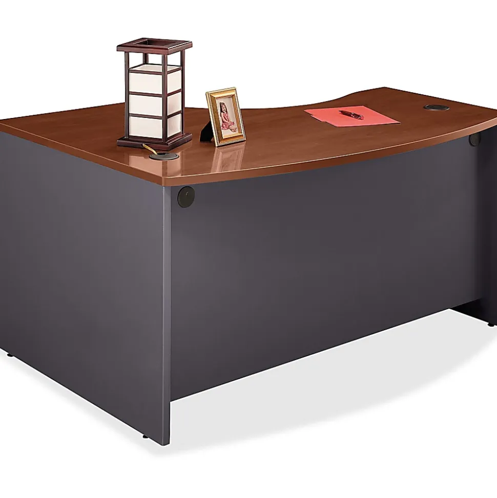 Bush Business Furniture Series C Components 60"W L-Shaped Right-Handed Corner Desk, Hansen Cherry, Standard Delivery