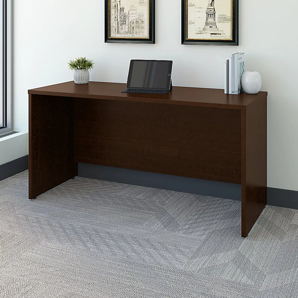 Bush Business Furniture Series C Components 60"W Credenza Computer Desk, Mocha Cherry, Standard Delivery