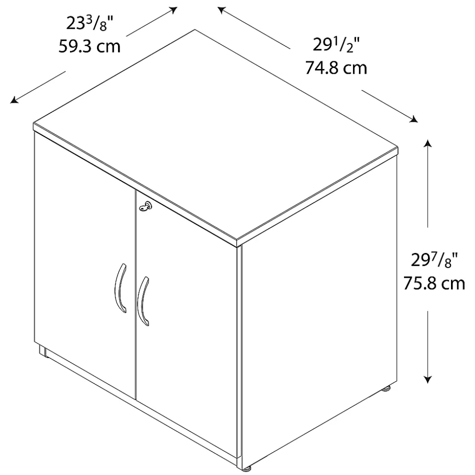 Bush Business Furniture Series C Components Storage Cabinet, 30"W, Hansen Cherry, Standard Delivery