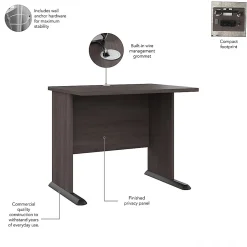 Bush® Business Furniture Studio A 36"W Small Computer Desk, Storm Gray, Standard Delivery