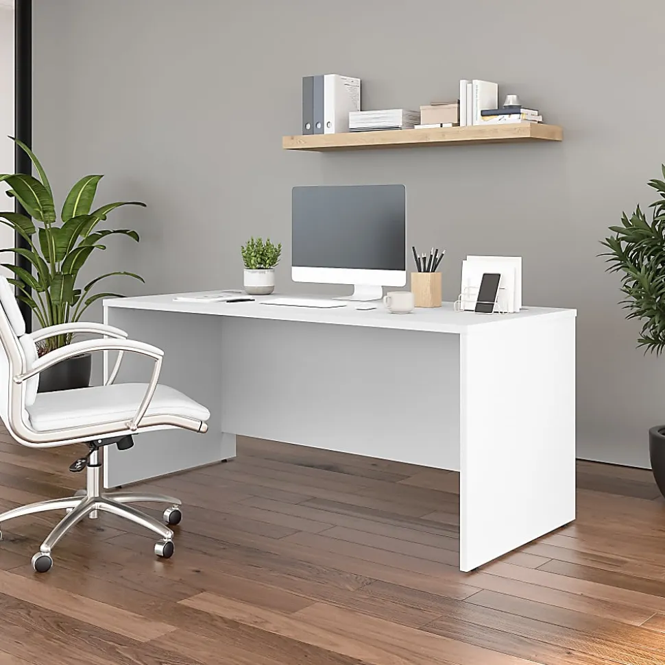 Bush Business Furniture Studio C 66"W Office Computer Desk, White, Standard Delivery