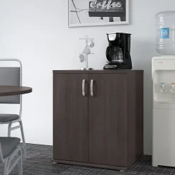 Bush® Business Furniture Universal Floor Storage Cabinet With Doors And Shelves, Storm Gray, Standard Delivery