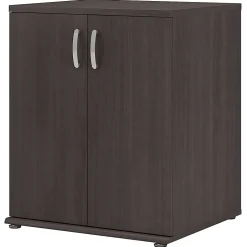 Bush® Business Furniture Universal Floor Storage Cabinet With Doors And Shelves, Storm Gray, Standard Delivery