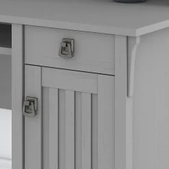 Bush Furniture Salinas 60"W L Shaped Desk with Hutch, Cape Cod Gray, Standard Delivery
