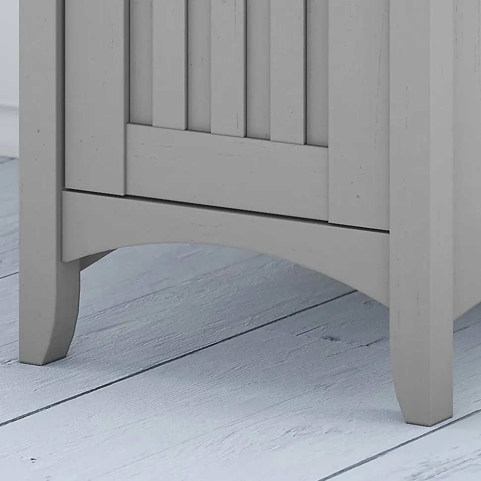 Bush Furniture Salinas 60"W L Shaped Desk with Hutch, Cape Cod Gray, Standard Delivery