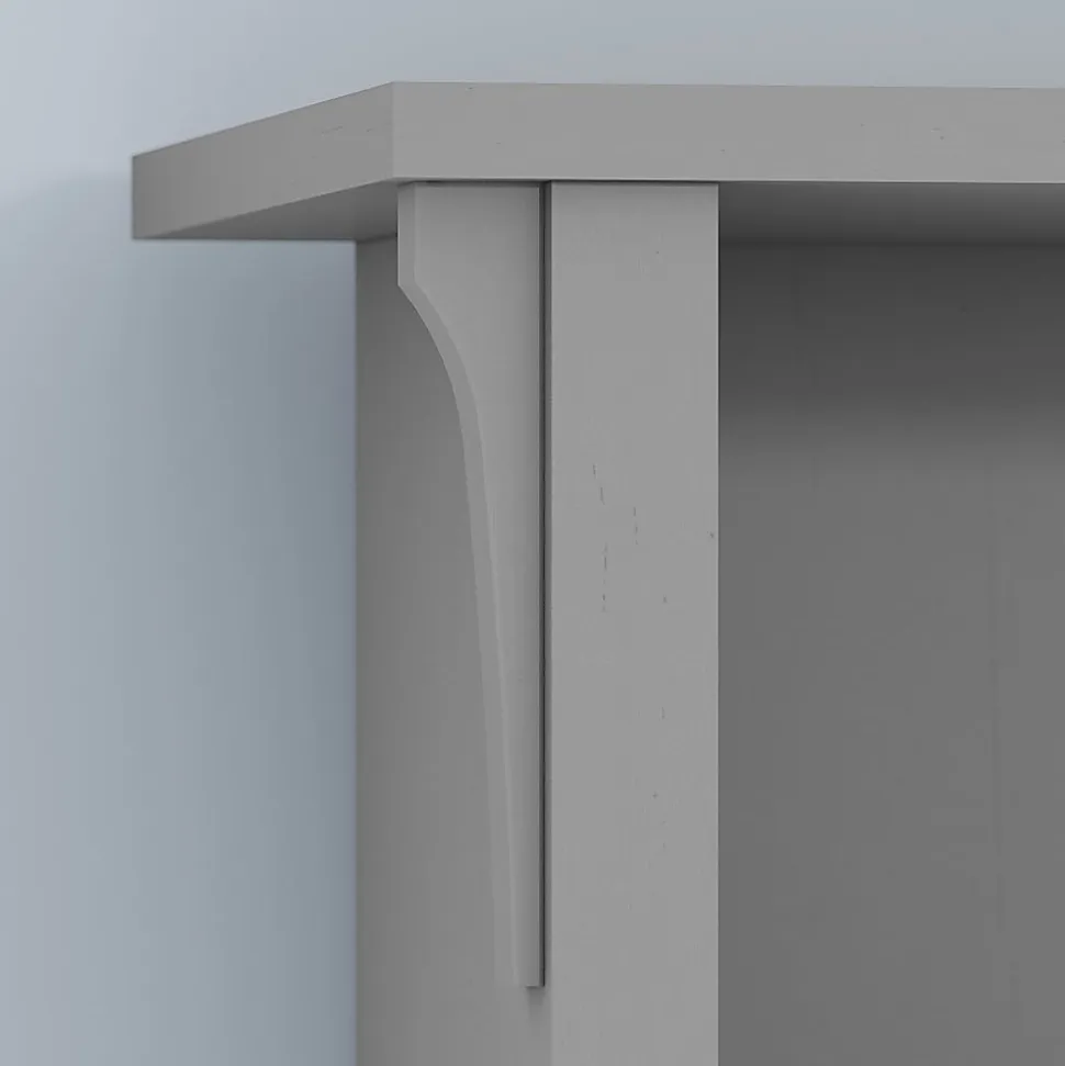 Bush Furniture Salinas 60"W L Shaped Desk with Hutch, Cape Cod Gray, Standard Delivery