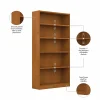 Bush® Furniture Universal 72"H 5-Shelf Bookcase, Natural Cherry, Standard Delivery