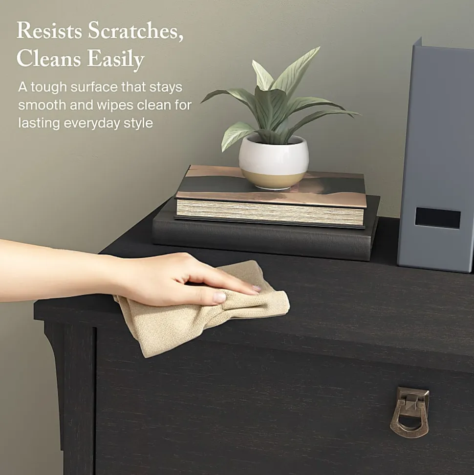 Bush Home Salinas 2 Drawer Lateral File Cabinet, Vintage Black, Standard Delivery