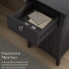 Bush Home Salinas 60W L Shaped Desk with Storage, Vintage Black, Standard Delivery