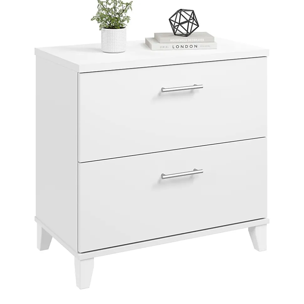Bush Home Somerset 2 Drawer Lateral File Cabinet, White, Standard Delivery