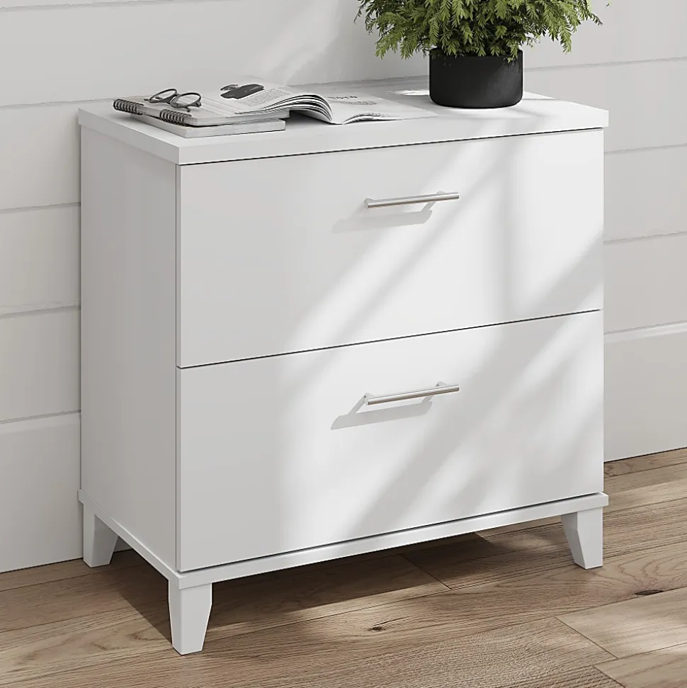 Bush Home Somerset 2 Drawer Lateral File Cabinet, White, Standard Delivery