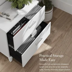Bush Home Somerset 2 Drawer Lateral File Cabinet, White, Standard Delivery