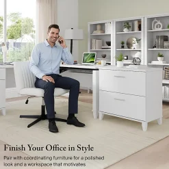 Bush Home Somerset 2 Drawer Lateral File Cabinet, White, Standard Delivery