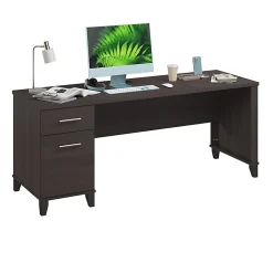 Bush Home Somerset 72W Office Desk with Drawers, Storm Gray, Standard Delivery