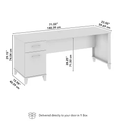 Bush Home Somerset 72W Office Desk with Drawers, Storm Gray, Standard Delivery