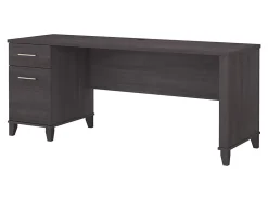 Bush Home Somerset 72W Office Desk with Drawers, Storm Gray, Standard Delivery
