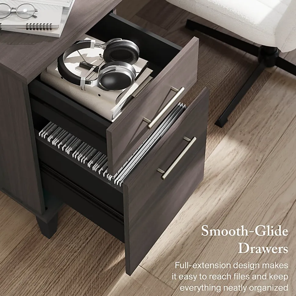 Bush Home Somerset 72W Office Desk with Drawers, Storm Gray, Standard Delivery