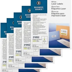 Business Source Bright White Premium-quality Address Labels - 3 1/3"x 4" - Permanent Adhesive - Rectangle - 21052CT