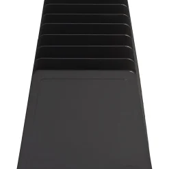 Business Source Desk Step Sorter, 4.50"H x 8.75"W x 5.50"D, Desktop, 25% Recycled, Black, Plastic
