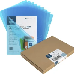 Business Source File Folder, Letter, Transparent, 5 Per Pack - 00605BX