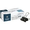 Business Source Fold-back Binder Clips - Small - 0.7" Width - 0.38" Size Capacity - for Paper - Black - 1 Dozen/Pack - 12 / Box
