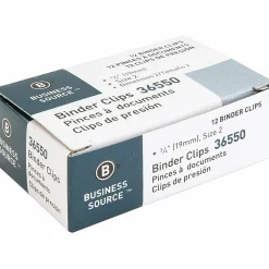 Business Source Fold-back Binder Clips - Small - 0.7" Width - 0.38" Size Capacity - for Paper - Black - 1 Dozen/Pack - 12 / Box