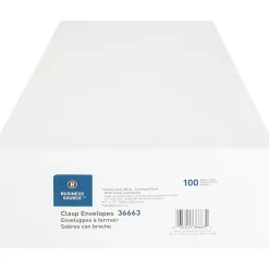 Business Source Heavy-duty Clasp Envelopes - Clasp - #90 - 9" Width x 12" Length - 28 lb - Clasp - Kraft - Kraft - 100 / Box